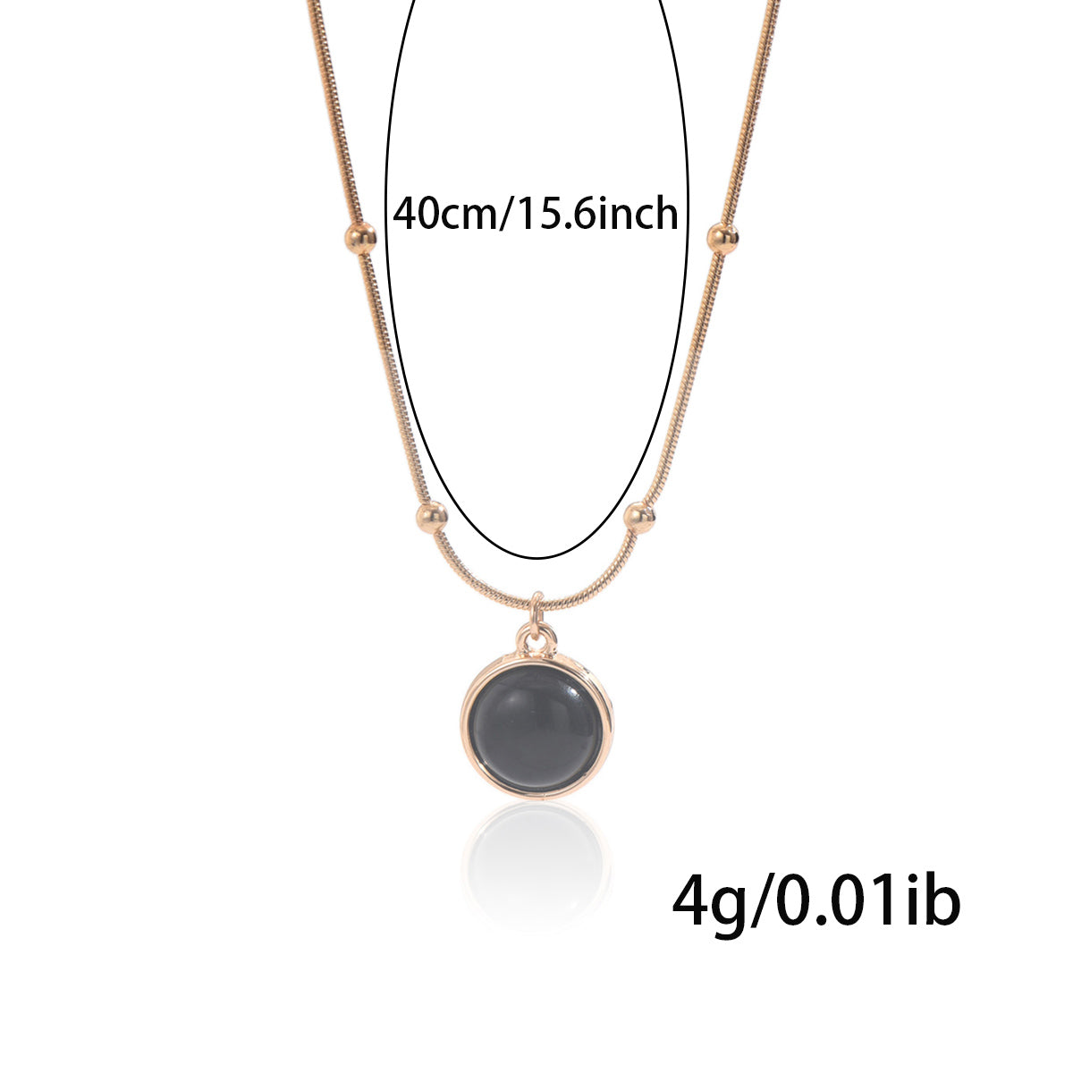 18K Gold-Plated Mood-Responsive Necklace – Stainless Steel Color-Shifting Resin Pendant