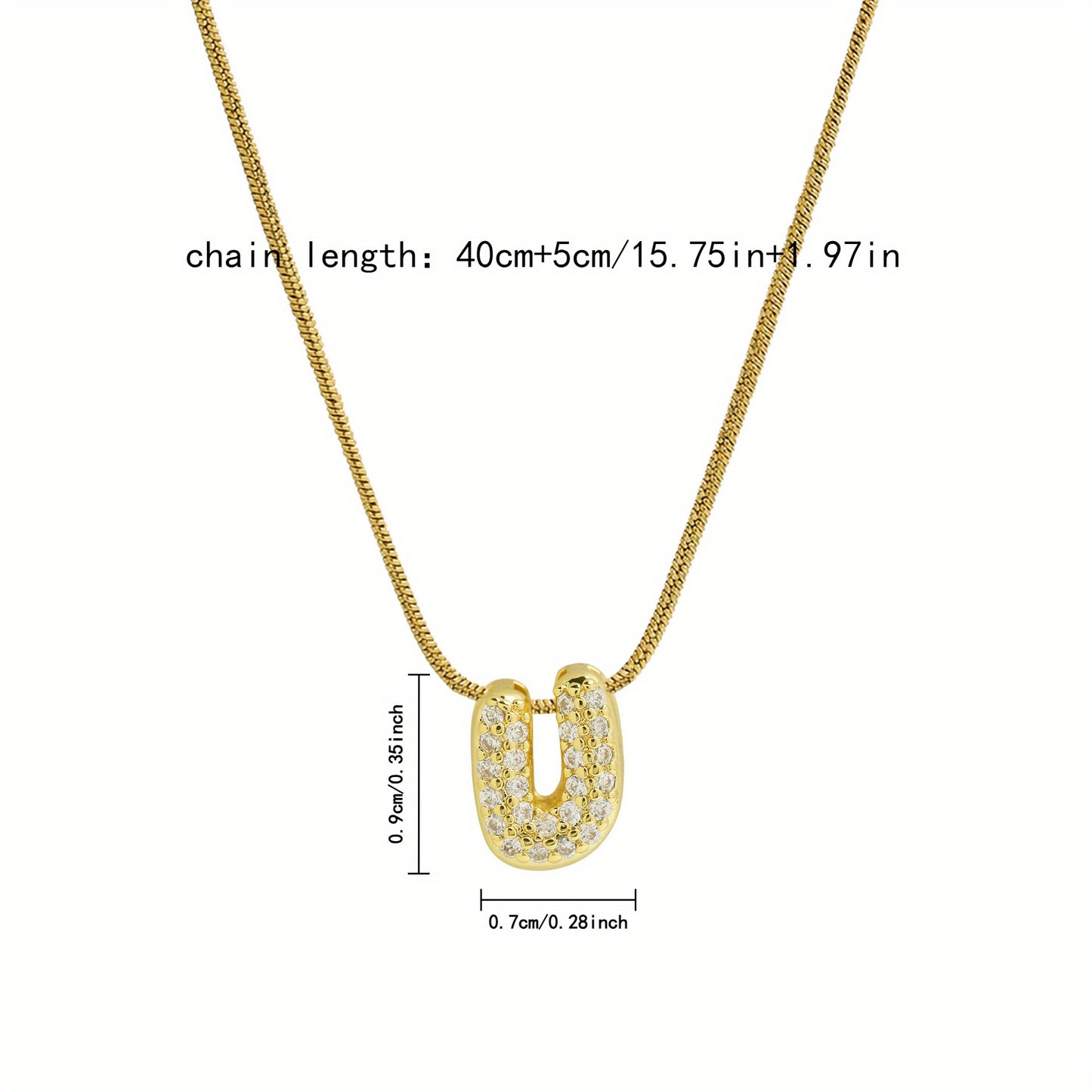 Simple Initial Necklace Stainless Steel Letter Pendant