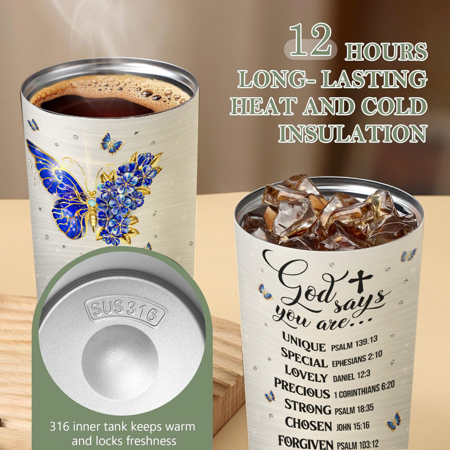 Christian Scripture Stainless Steel  Travel Tumbler