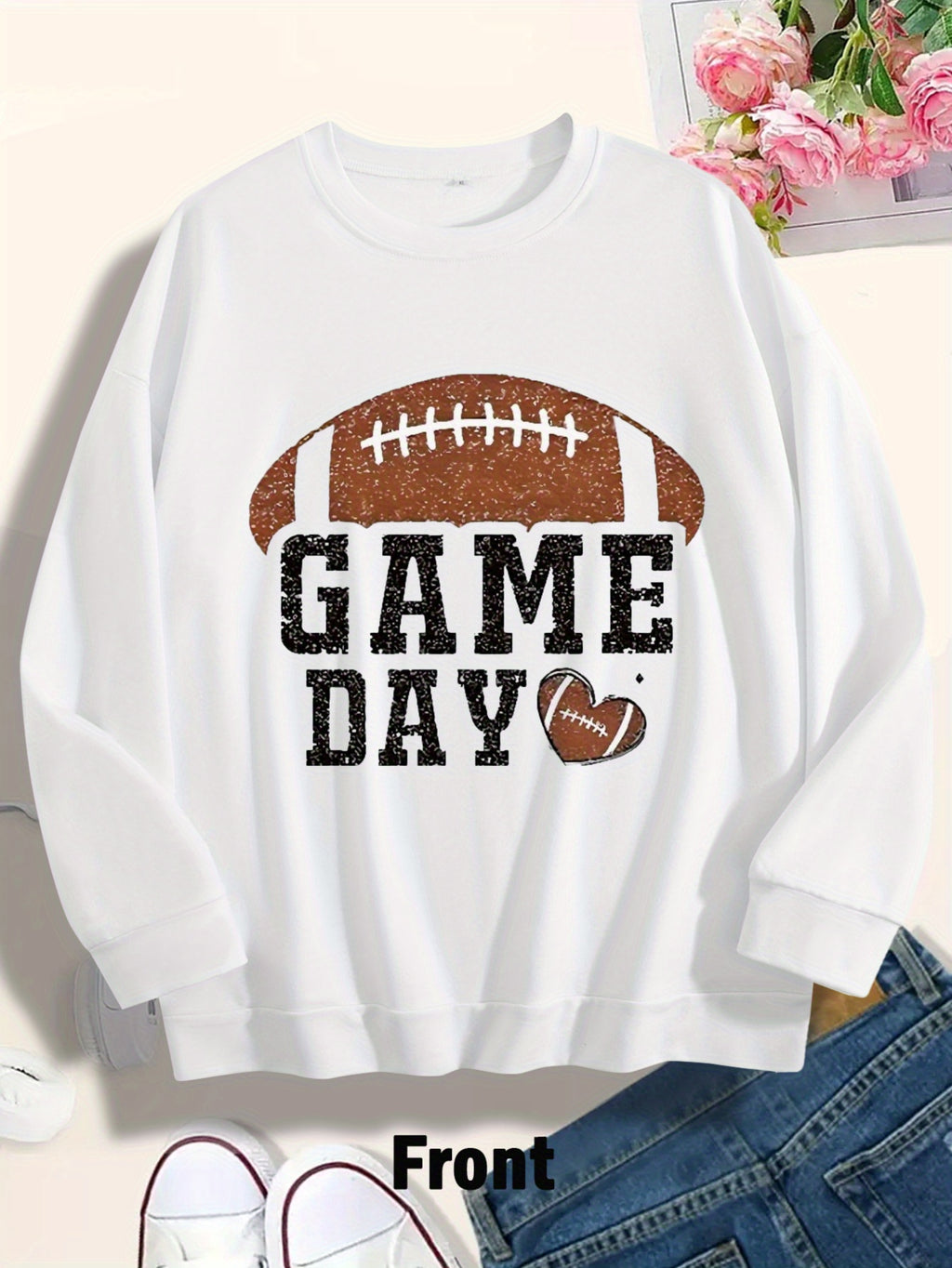 Game Day Football Glitter Sweatshirt