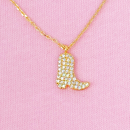 Infinity Beautiful Western Boot Pendant Necklace