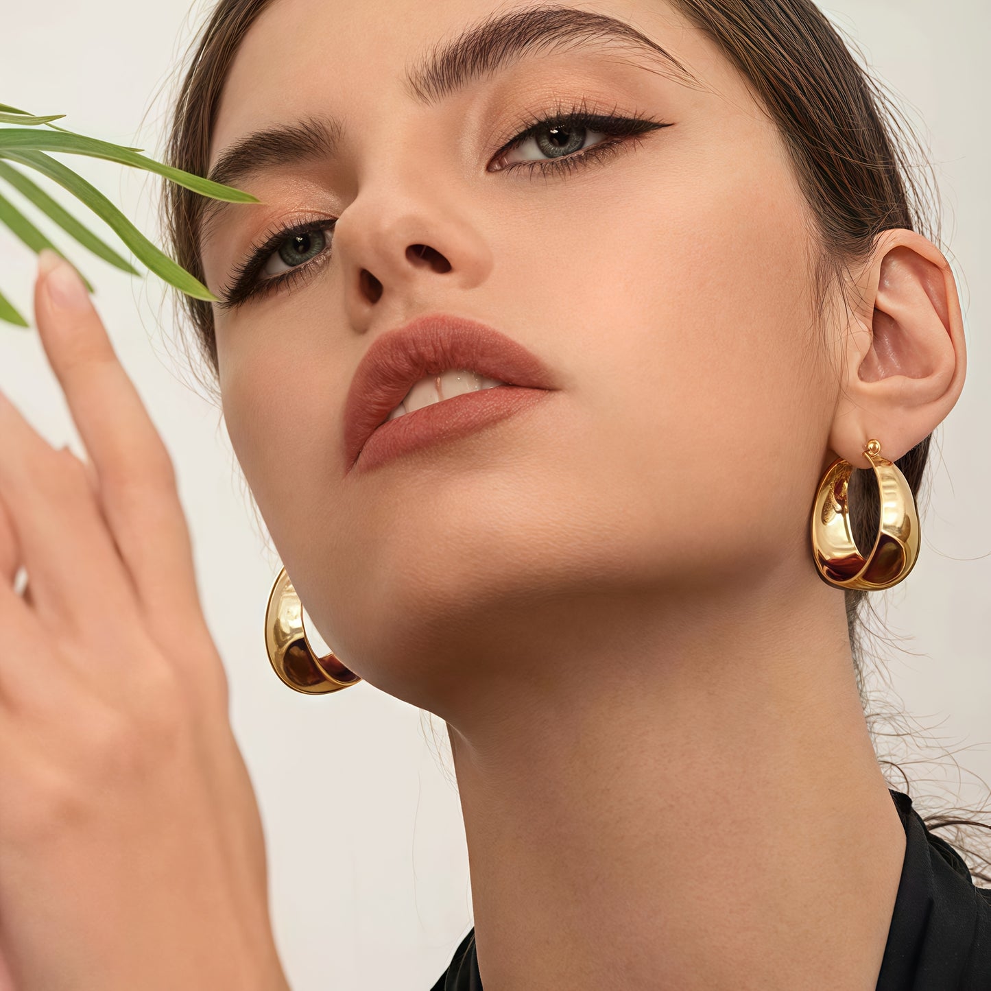 18K Gold Plated Stainless Steel Hoop Earrings Hypoallergenic