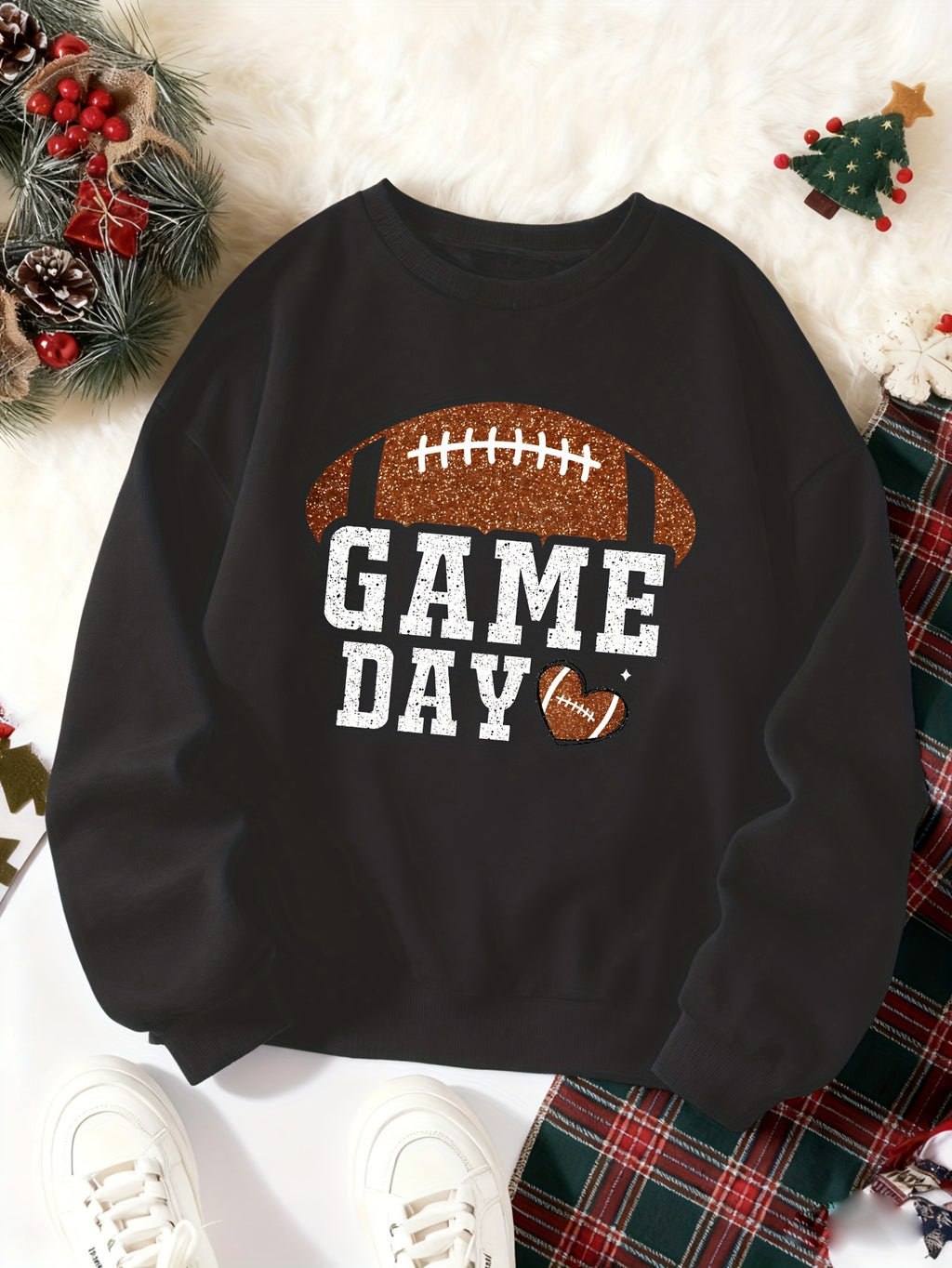 Game Day Football Glitter Sweatshirt