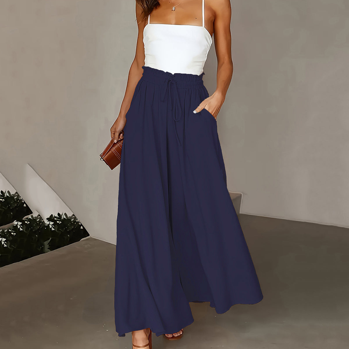 Infinity Beautiful Plus Wide-Leg Pants – Paperbag Waist with Tie Front & Pockets for Effortless Spring/Summer Style - Infinity Beautiful Boutique