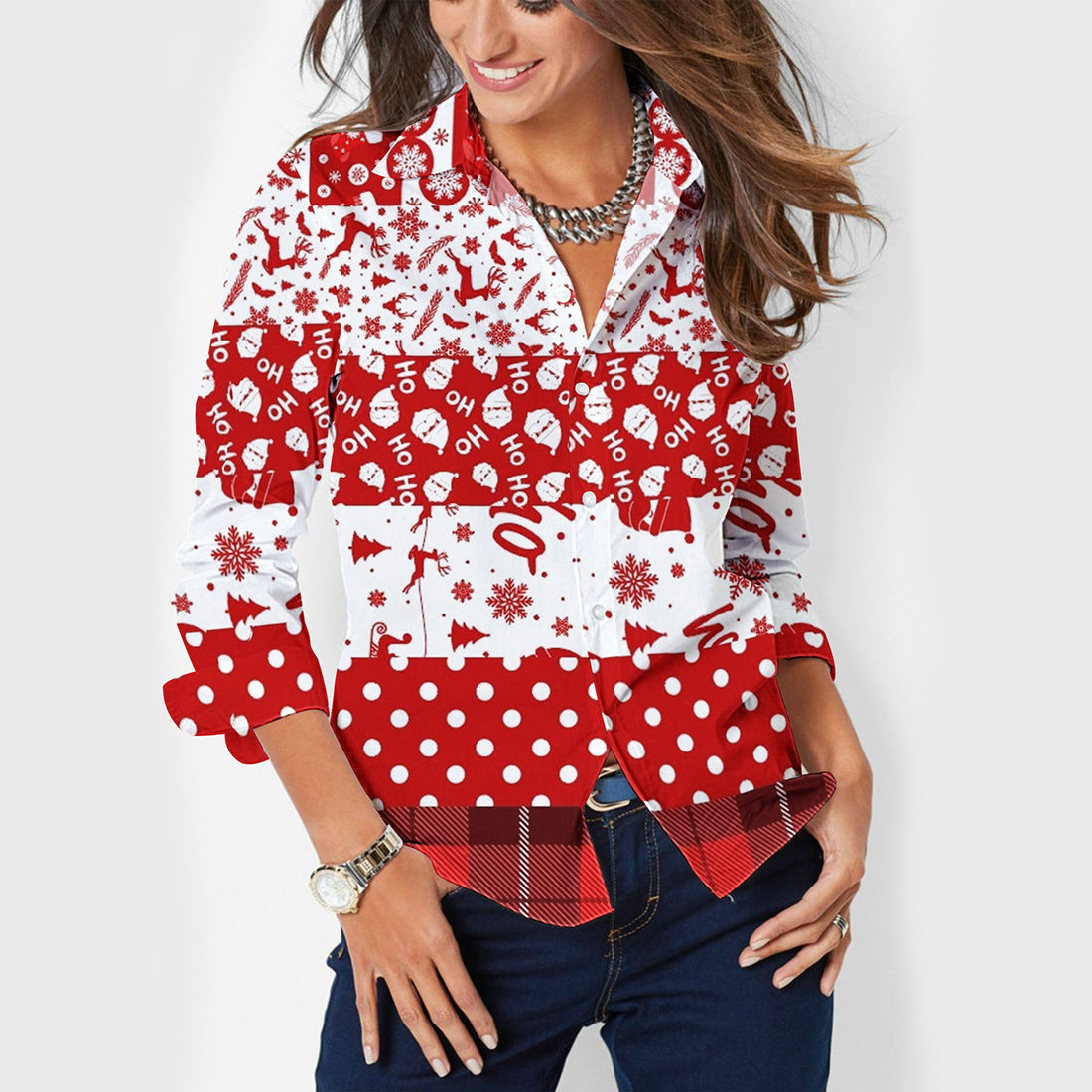 Infinity Beautiful Button-Up Shirt – Lapel Collar & Long Sleeves - Infinity Beautiful Boutique