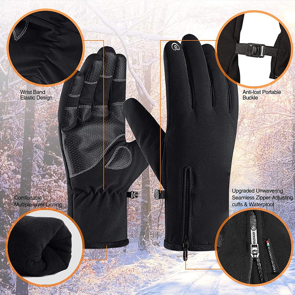 Winter Men Warm Gloves Touch Screen Waterproof Anti-slip Gloves - Infinity Beautiful Boutique