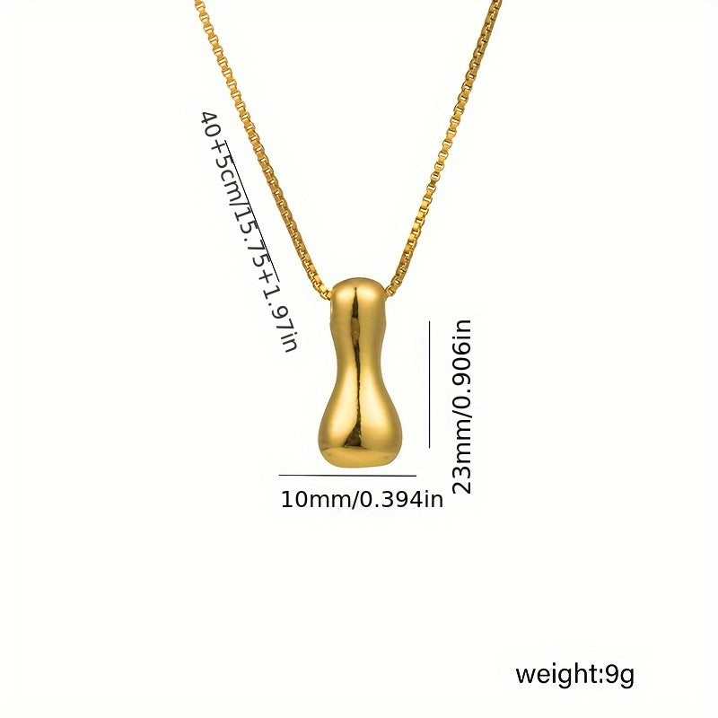 Initial Letter Necklace – 3D Pendant, Stainless Steel Chain