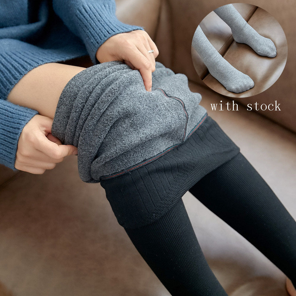 High Waist Stripes Leggings Winter Warm Thick High Stretch Imitation-cashmere Trousers Skinny Fitness Woman Pants - Infinity Beautiful Boutique