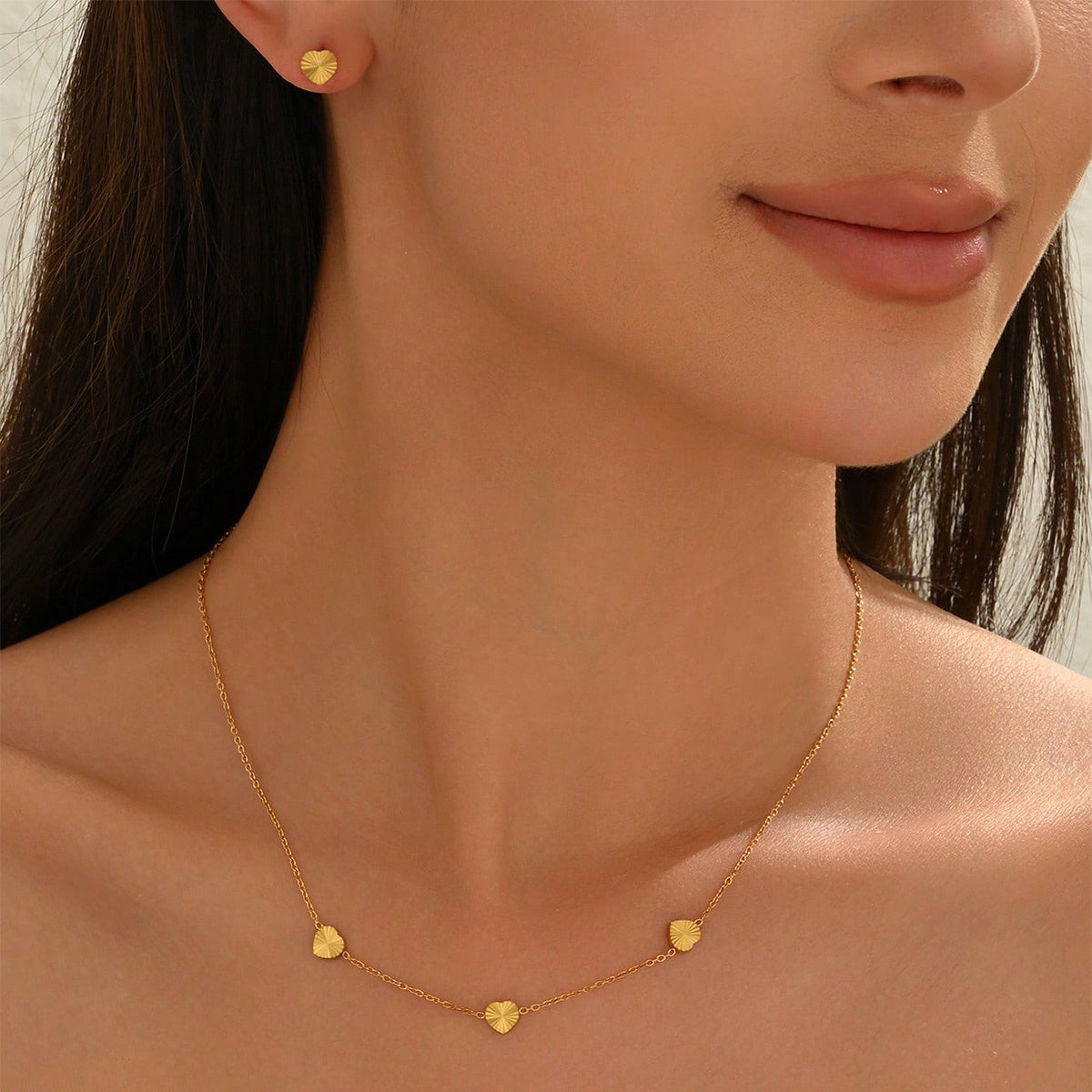 Infinity Beautiful 18K Gold Plated Minimalist Heart Jewelry Set - Infinity Beautiful Boutique