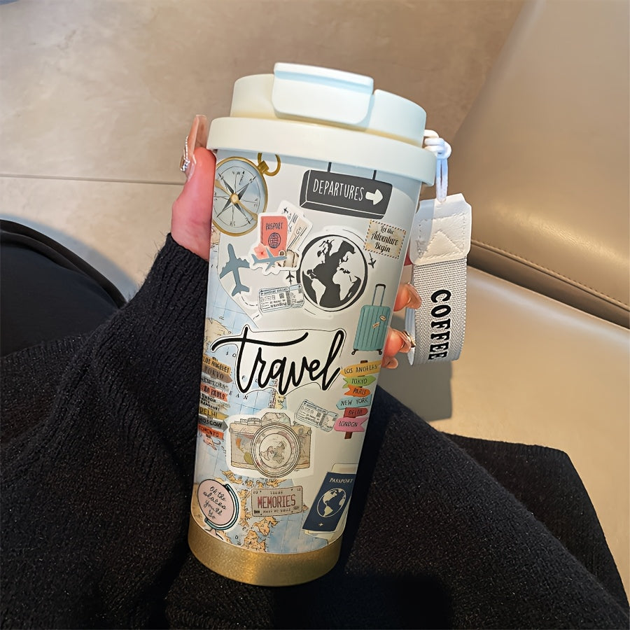 Travel Collage Sticker Style Stainless Steel Travel Tumbler