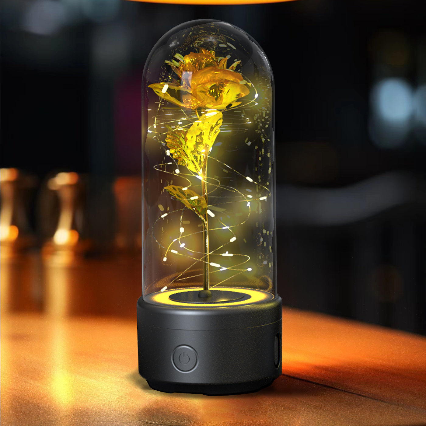 2-in-1 Rose LED Light & Bluetooth Speaker – Gift Under Glass - Infinity Beautiful Boutique