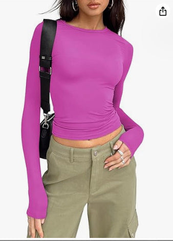 Infinity Beautiful Slim Fit Pullover – Solid Color Long-Sleeve Casual Top for Women - Infinity Beautiful Boutique