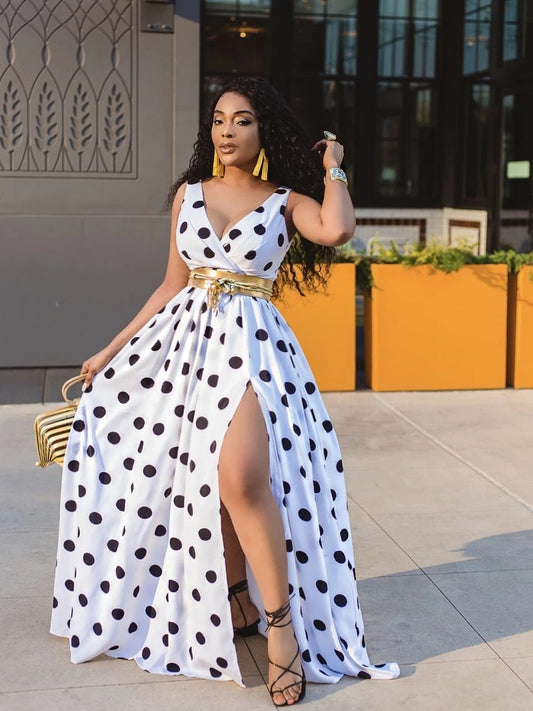 Infinity Beautiful Plus Size Party Dress – Sexy Belted Forked Club Style for Women - Infinity Beautiful Boutique