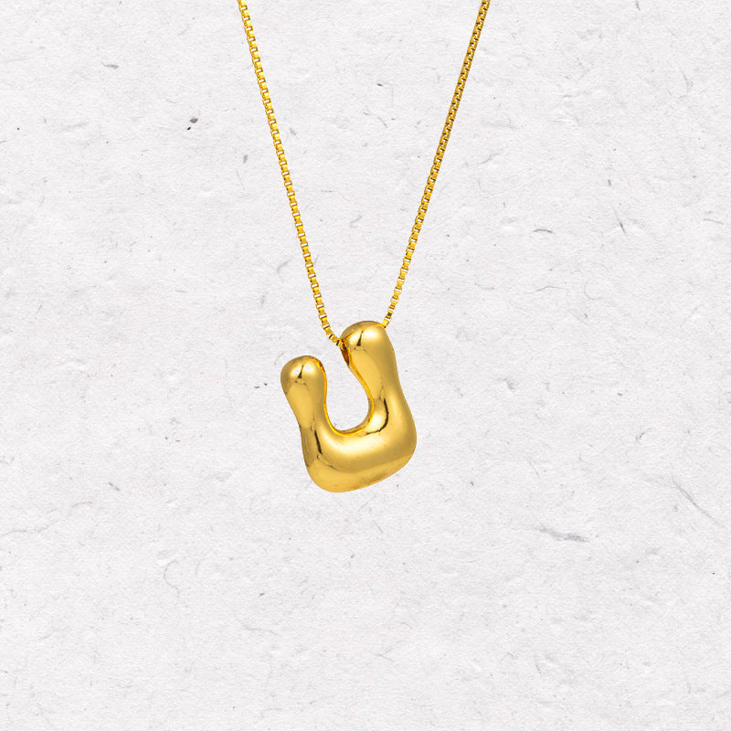Gold Letter Initial Necklace – Statement Chain Jewelry