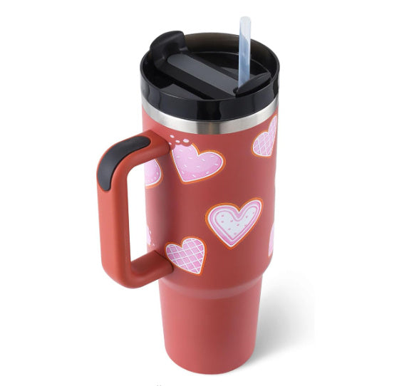 40oz Tumbler – Insulated Stainless Steel with Handle & Straw - Infinity Beautiful Boutique