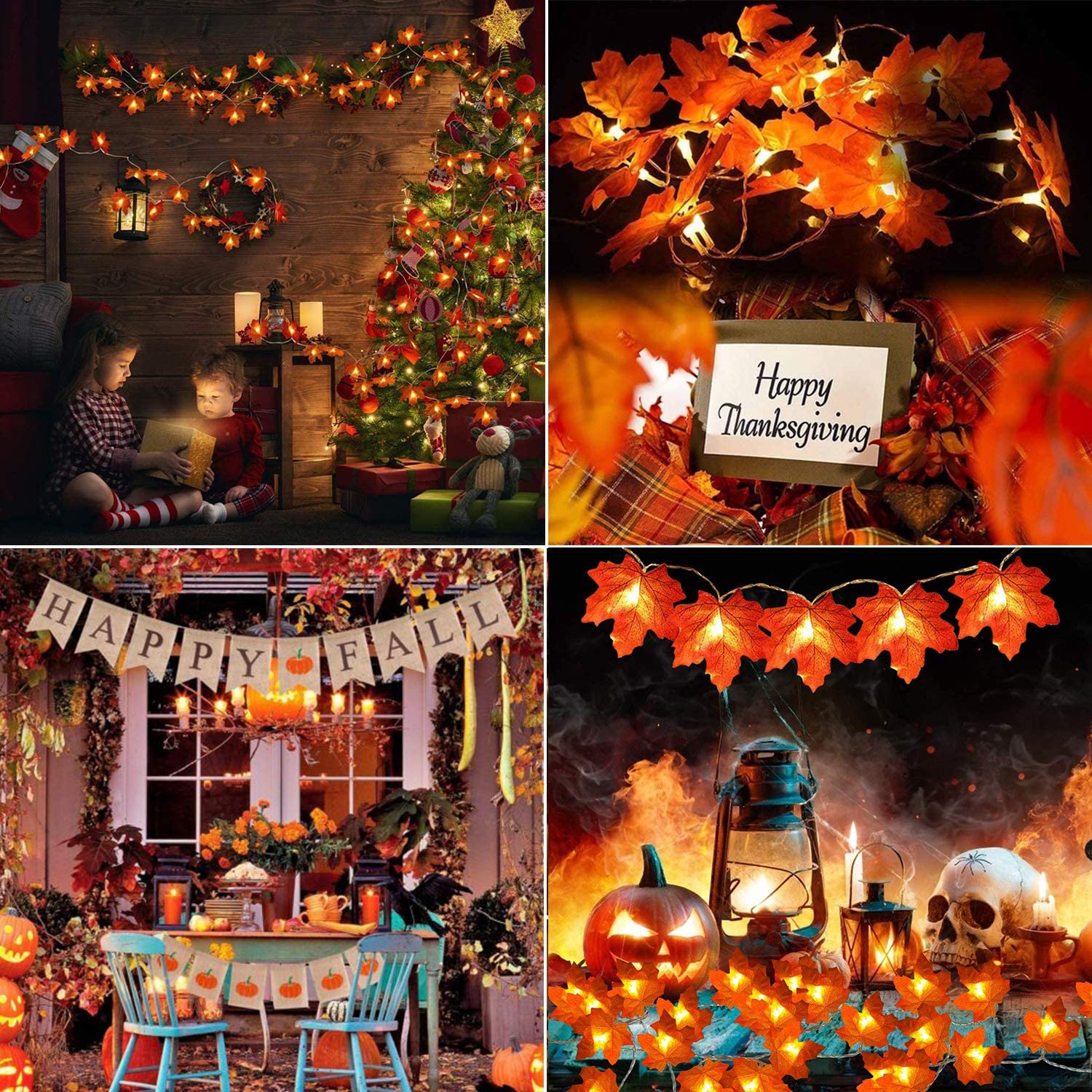Maple Leaf String Lights Thanksgiving  Decorations - Infinity Beautiful Boutique