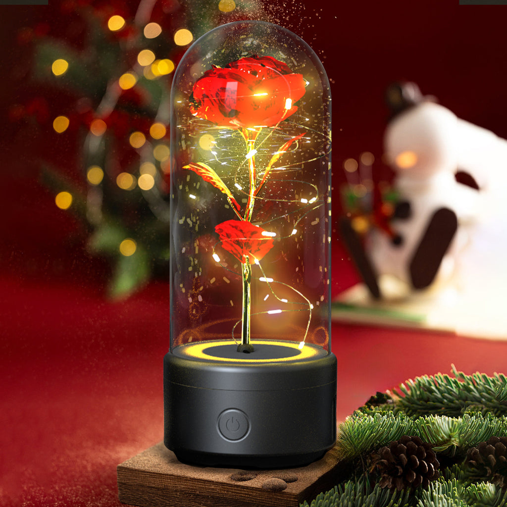 2-in-1 Rose LED Light & Bluetooth Speaker – Gift Under Glass - Infinity Beautiful Boutique