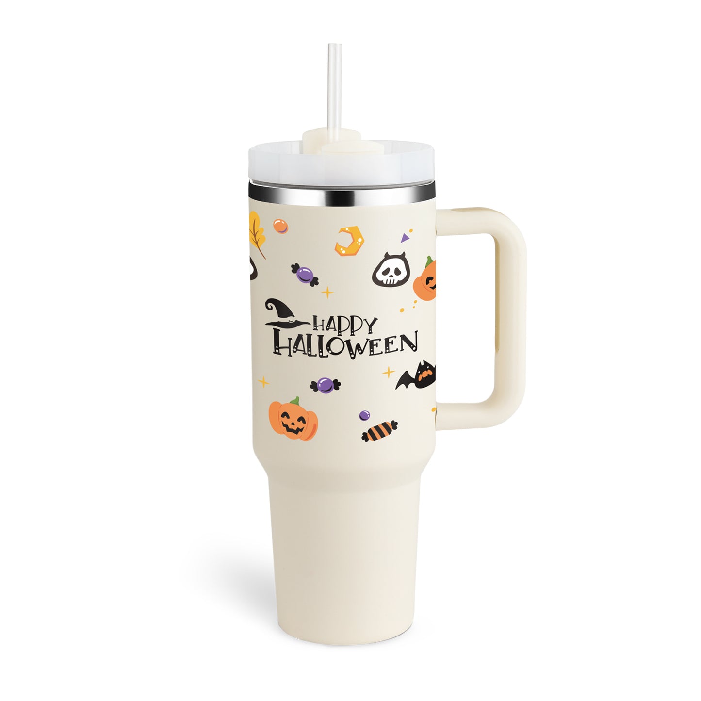 40oz Tumbler – Insulated Stainless Steel with Handle & Straw - Infinity Beautiful Boutique