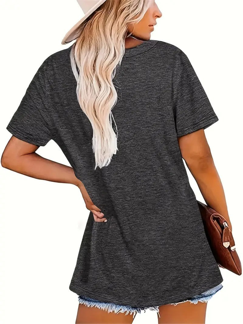Bow - Printed Round Neck Vest - Casual And Loose - Daily Wear - Women's Clothing