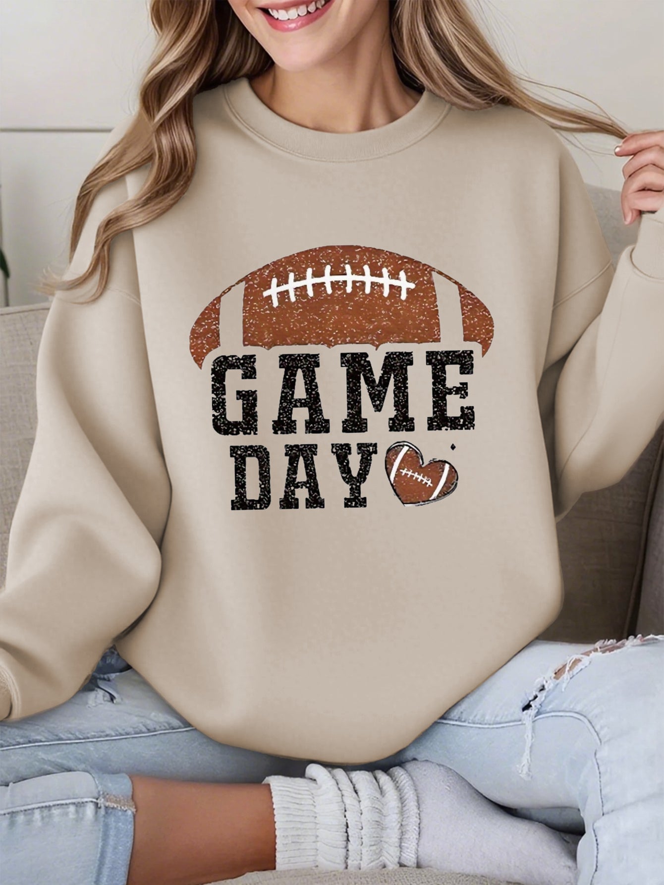 Game Day Football Glitter Sweatshirt
