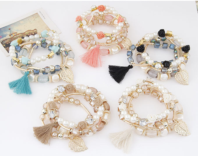 Infinity Beautiful Fashion Trend Pearl and Crystal Charm Bracelet - Infinity Beautiful Boutique