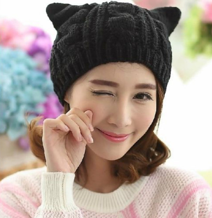 Infinity Beautiful Handmade 3D Cat Ear Beanie – Cute Knitted Winter Hat - Infinity Beautiful Boutique