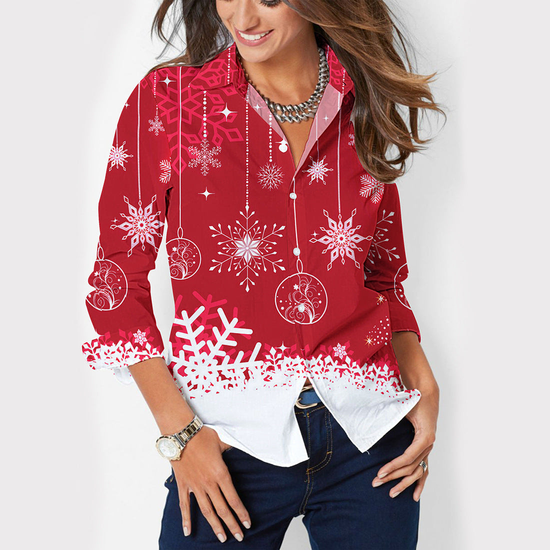 Infinity Beautiful Button-Up Shirt – Lapel Collar & Long Sleeves - Infinity Beautiful Boutique