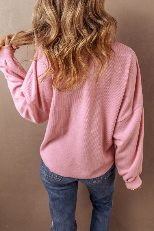 Camille Ribbed Knit Collared Henley Top - Infinity Beautiful Boutique