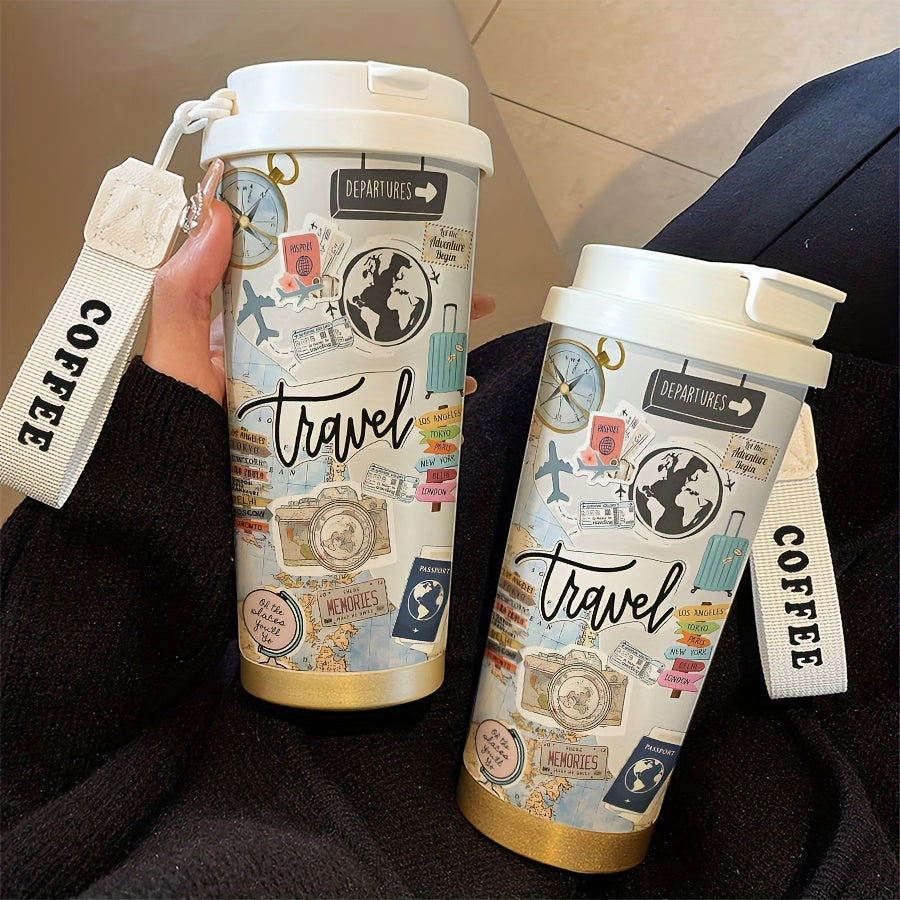 Travel Collage Sticker Style Stainless Steel Travel Tumbler