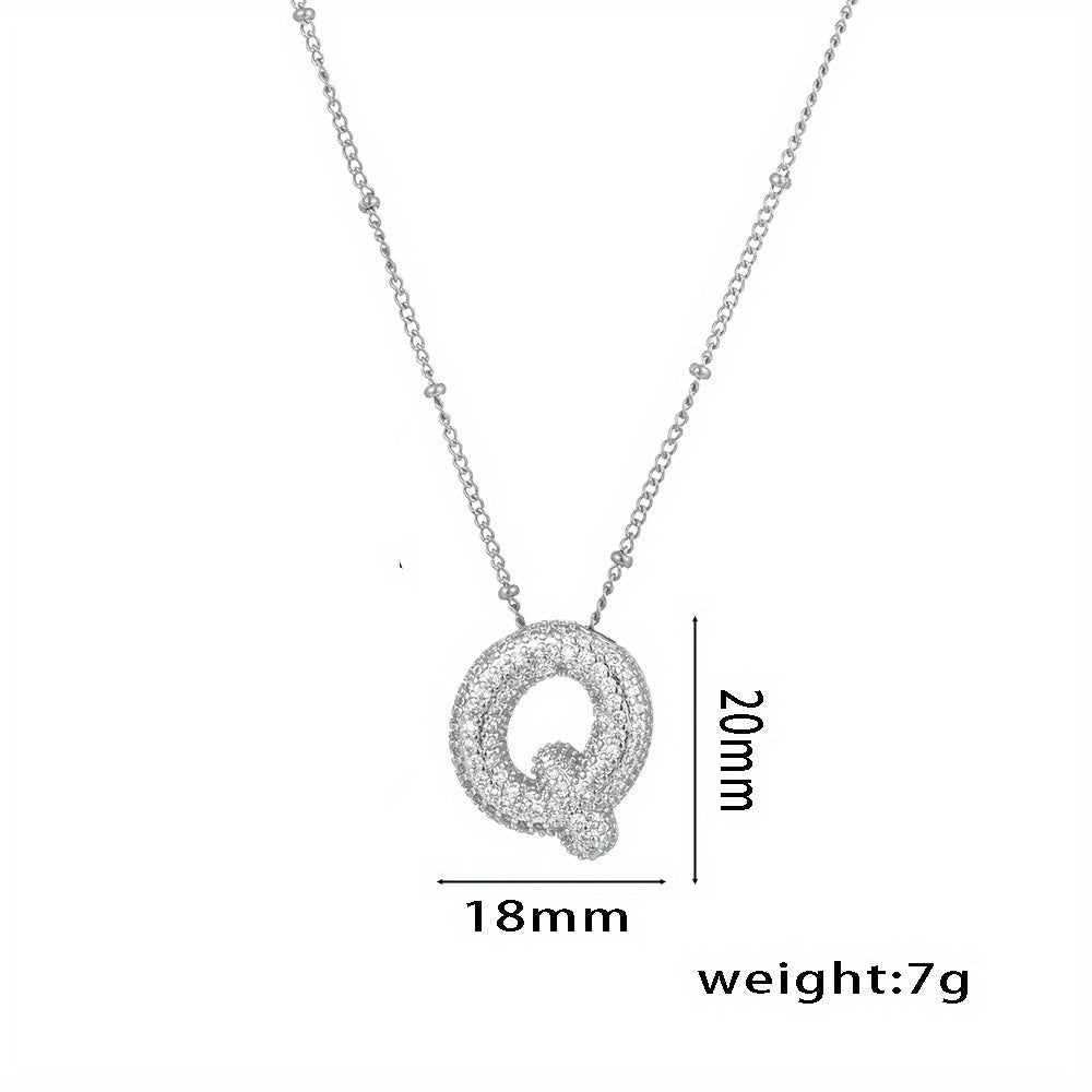 Bubble Letter Charm Necklace Alphabet