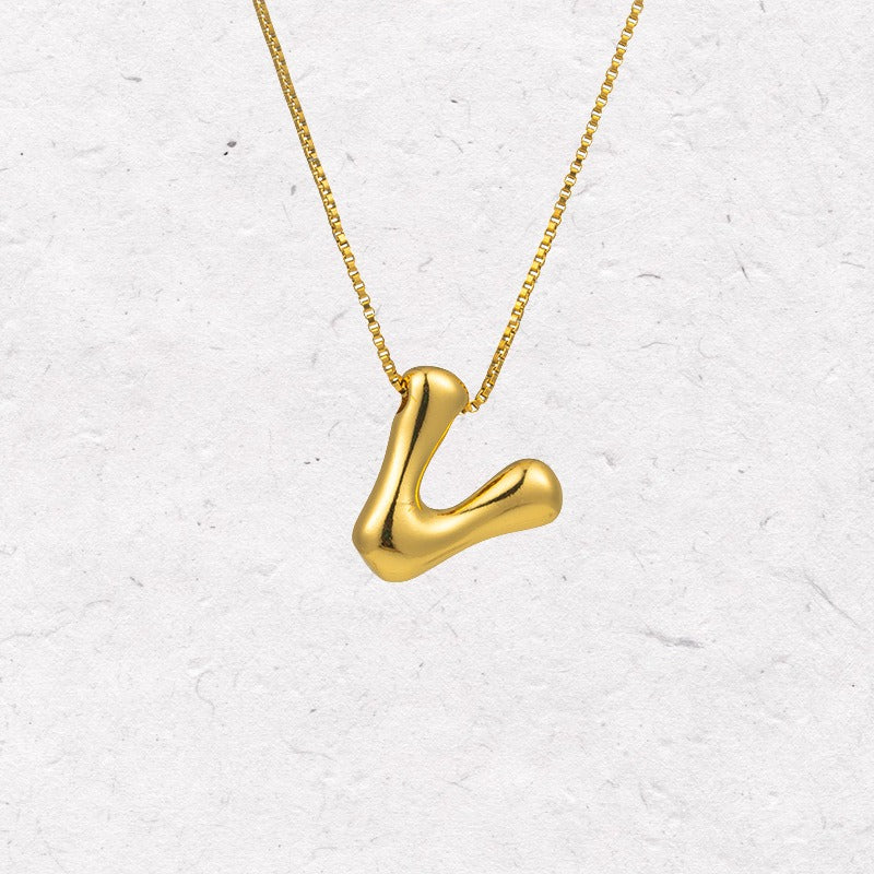 Gold Letter Initial Necklace – Statement Chain Jewelry