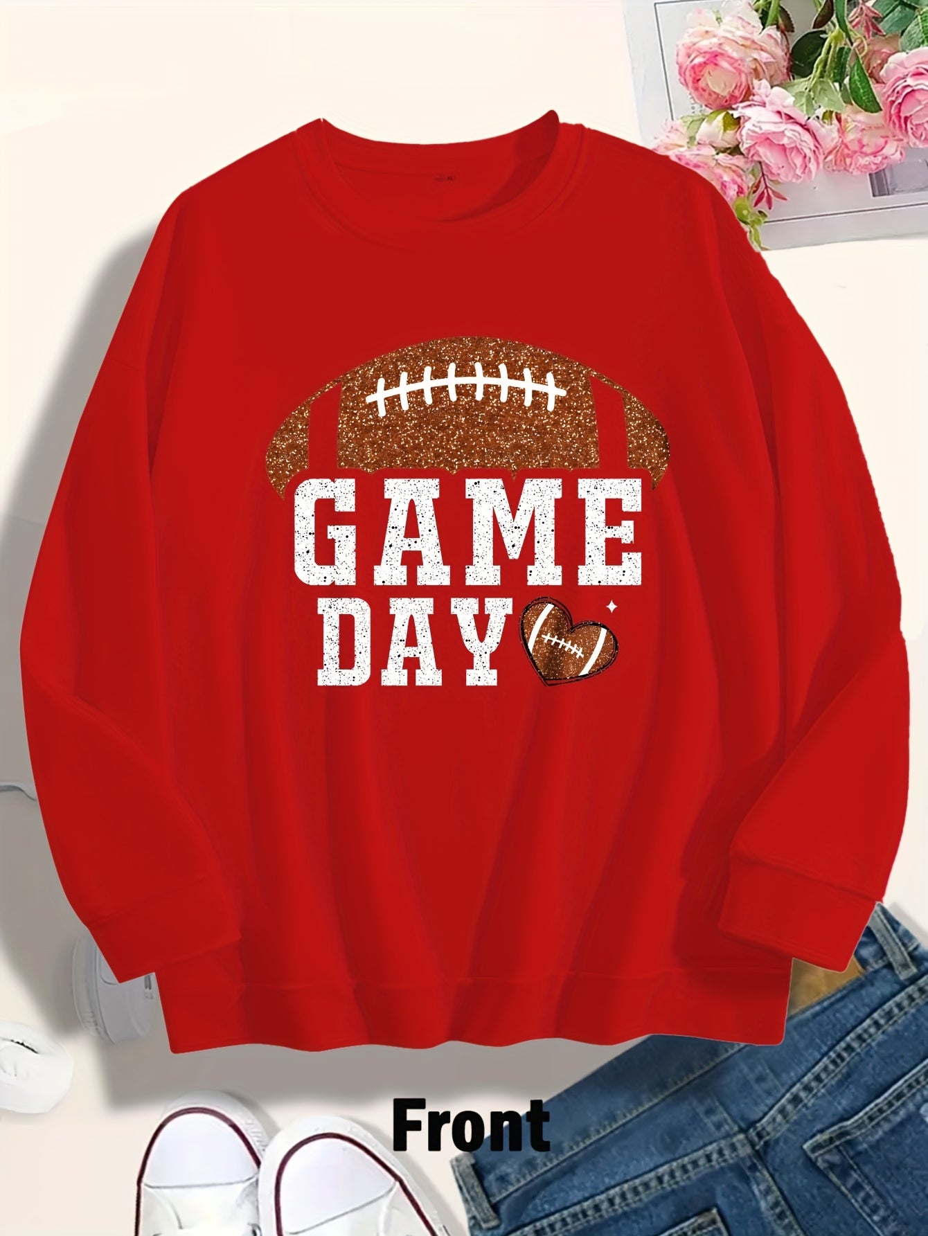 Game Day Football Glitter Sweatshirt