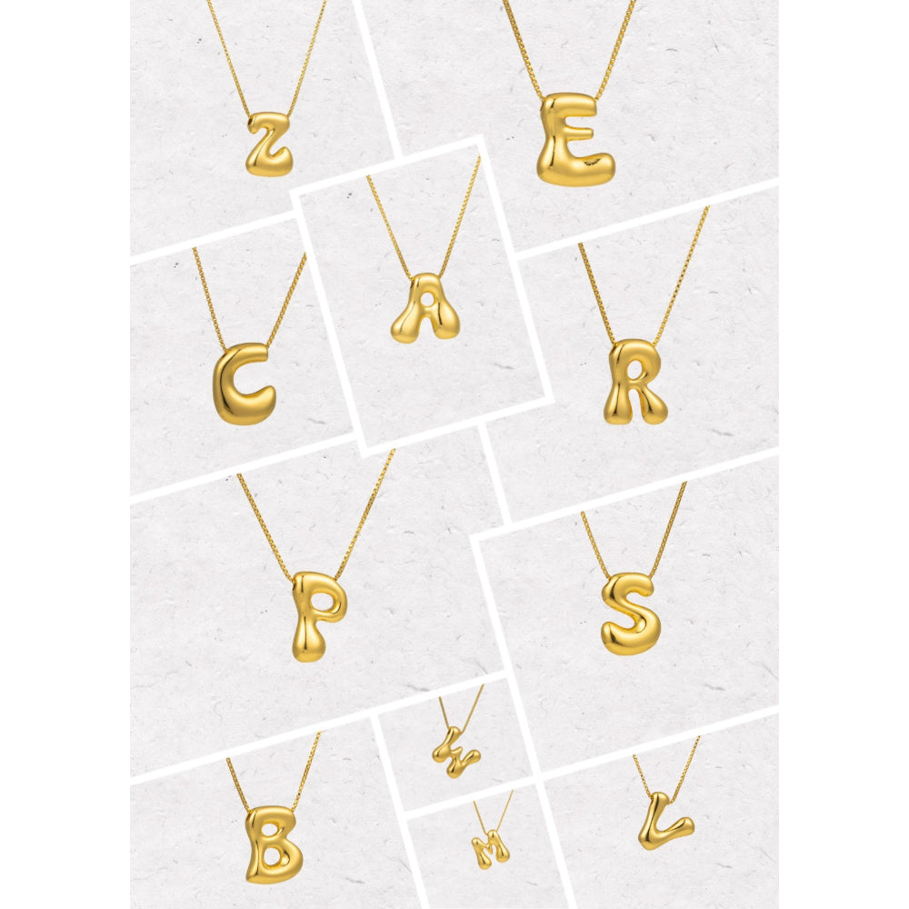 Gold Letter Initial Necklace – Statement Chain Jewelry