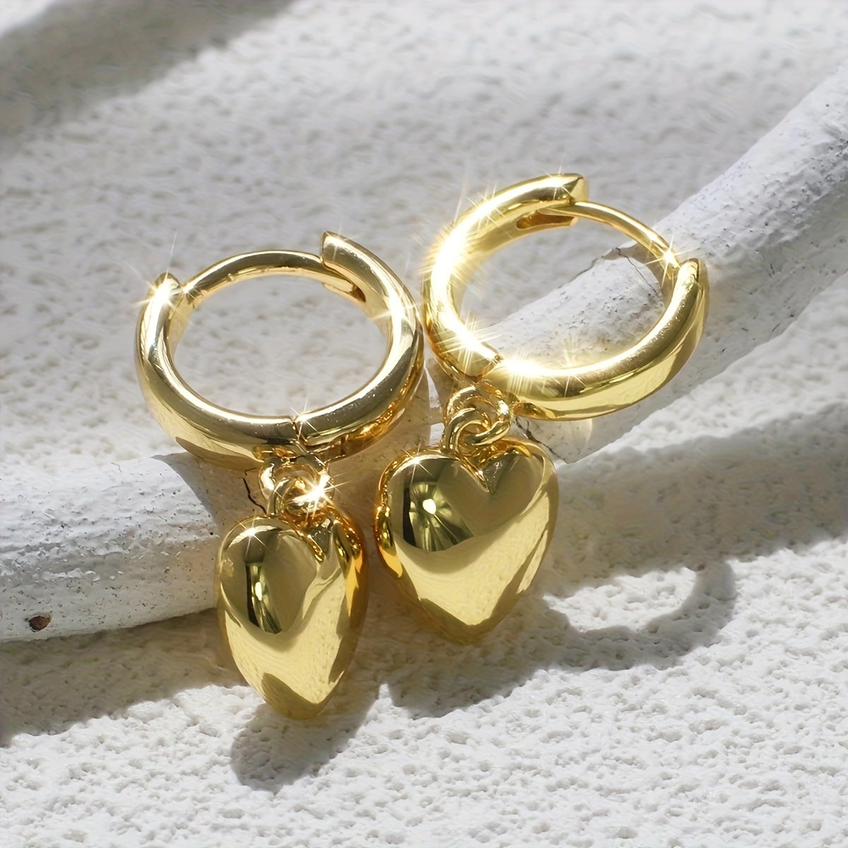 Heart-Shaped Stainless Steel Earrings