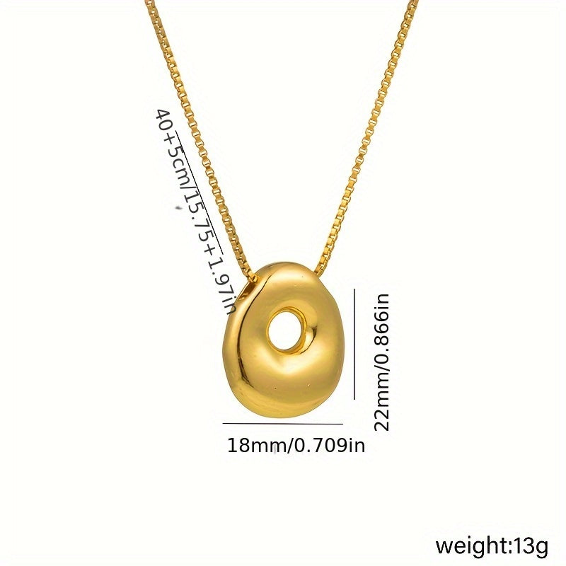 Initial Letter Necklace – 3D Pendant, Stainless Steel Chain