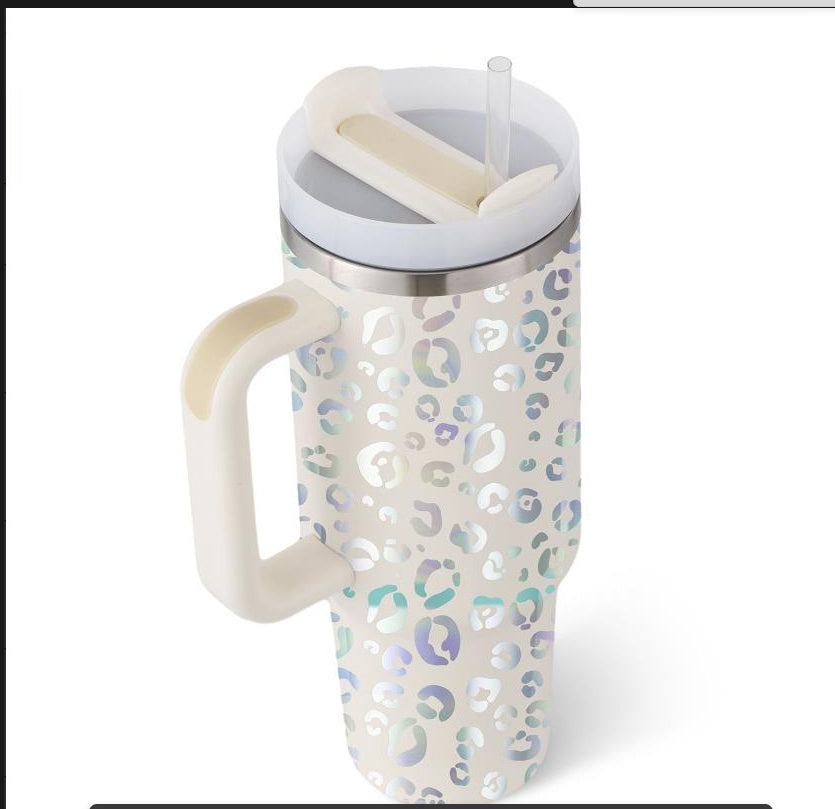 40oz Tumbler – Insulated Stainless Steel with Handle & Straw - Infinity Beautiful Boutique