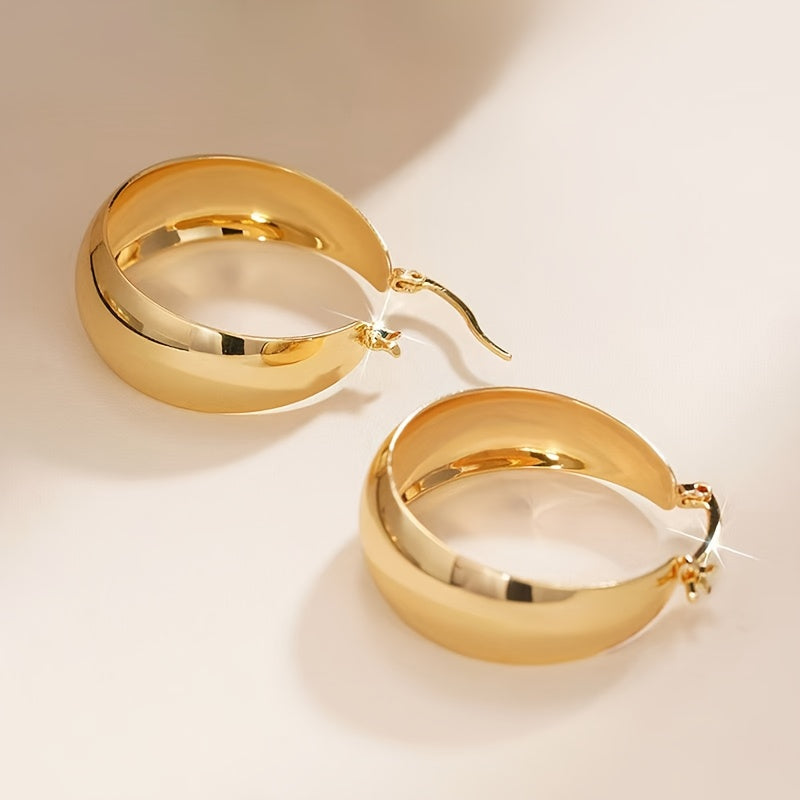 18K Gold Plated Stainless Steel Hoop Earrings Hypoallergenic