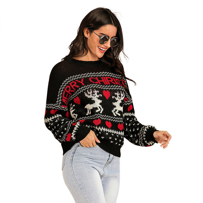 Christmas fawn pullover sweater - Infinity Beautiful Boutique