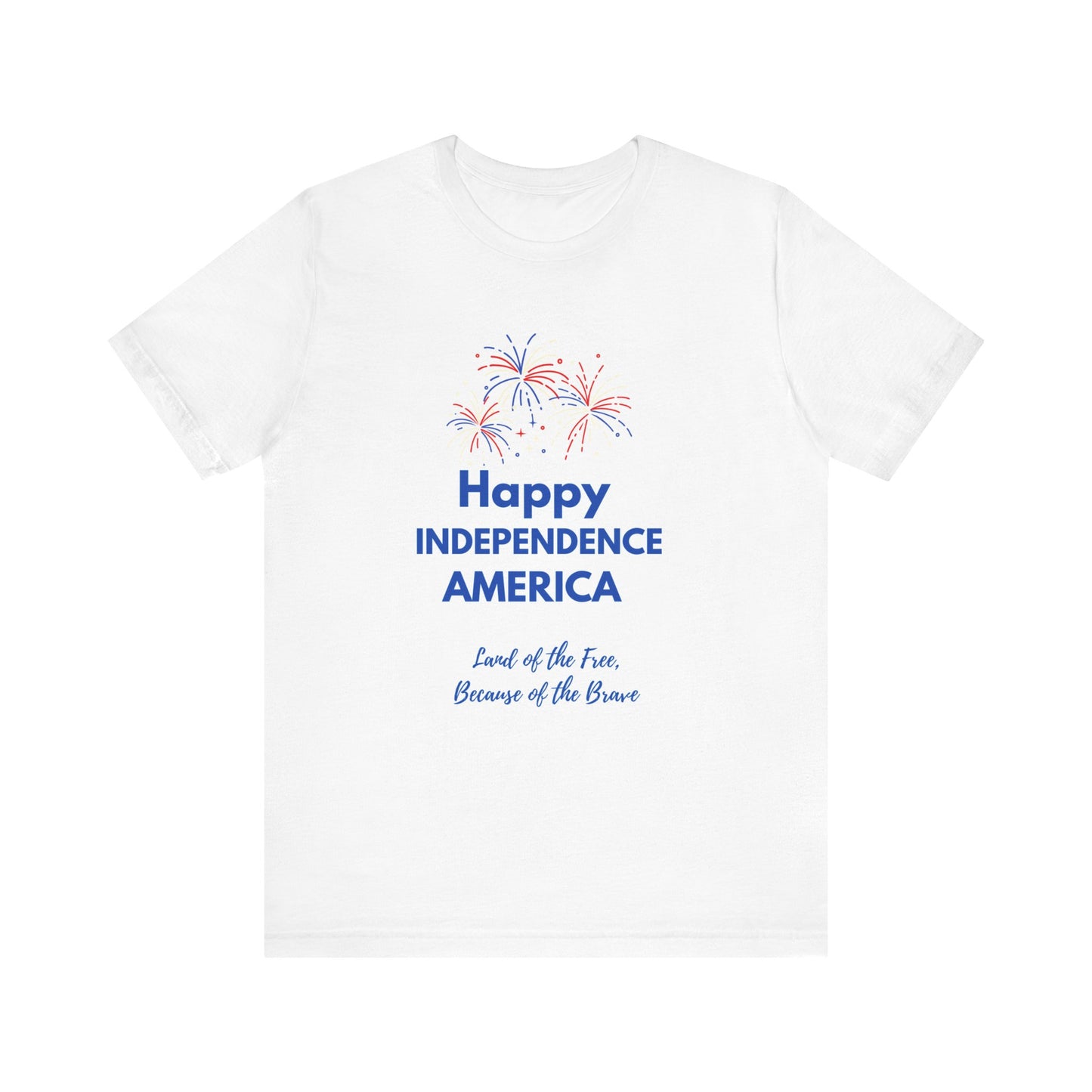 Happy Independence America Tee - Unisex Jersey Shirt, 4th of July Celebration, Patriotic Gift, Fireworks Design, Summer Apparel