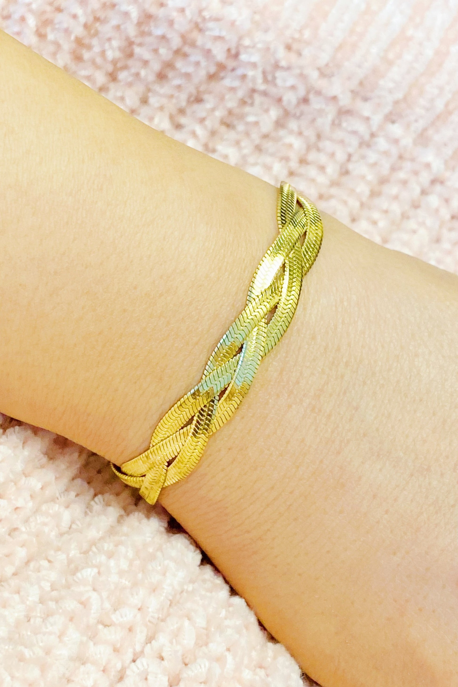 Infinity Beautiful Twisted Herringbone Chain Bracelet - Infinity Beautiful Boutique