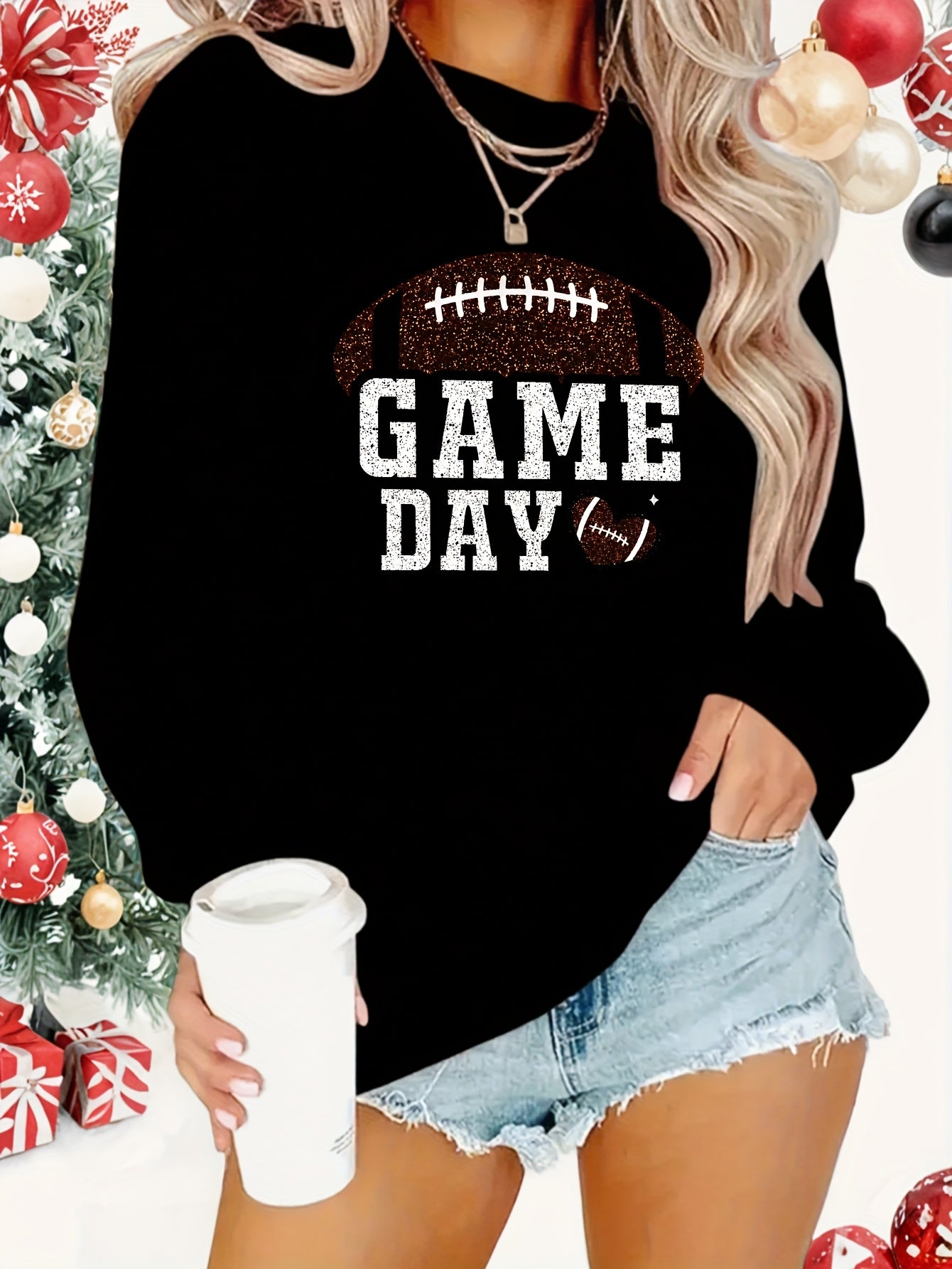 Game Day Football Glitter Sweatshirt
