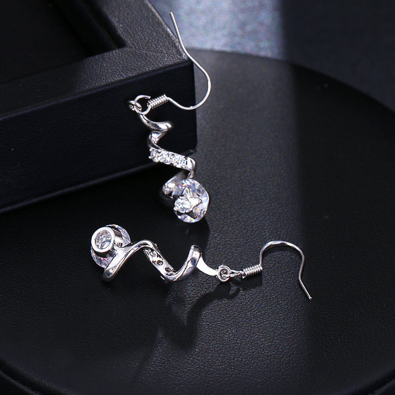 Purple Zircon Spiral Ear Hook Earrings - Infinity Beautiful Boutique