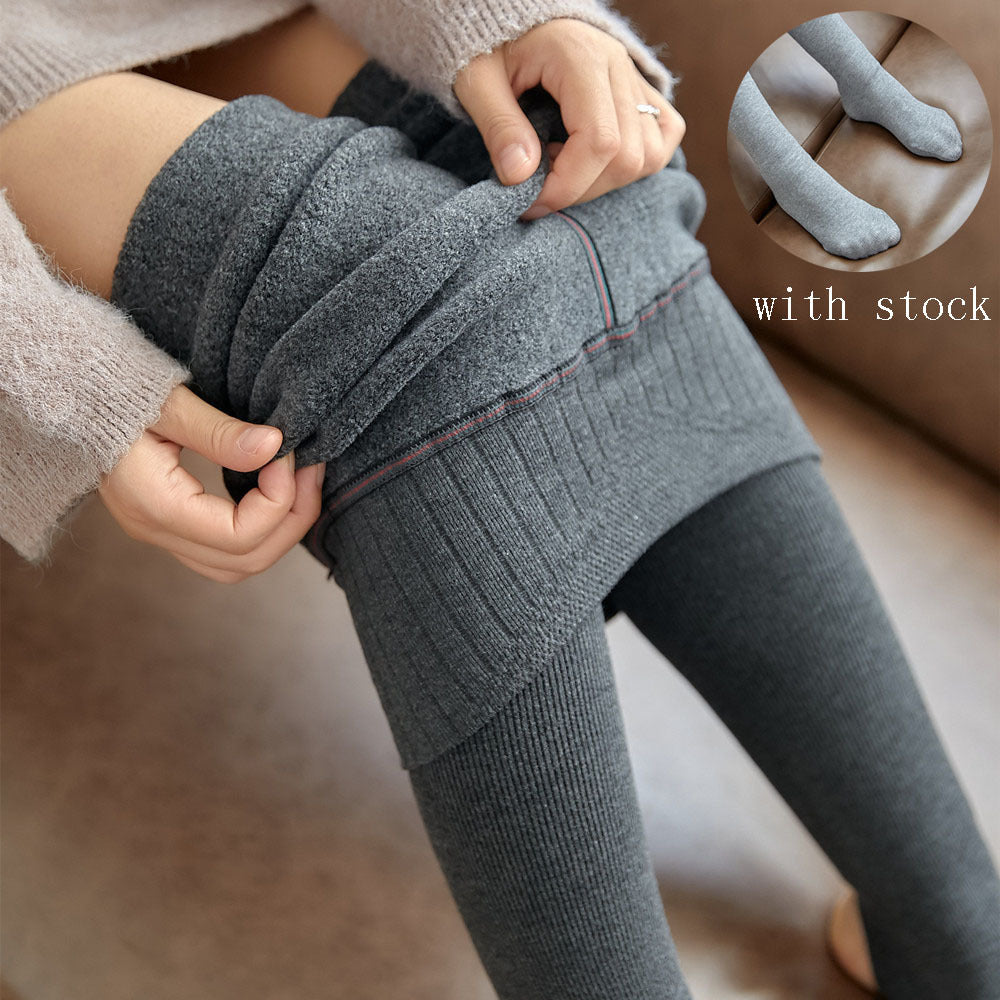 High Waist Stripes Leggings Winter Warm Thick High Stretch Imitation-cashmere Trousers Skinny Fitness Woman Pants - Infinity Beautiful Boutique