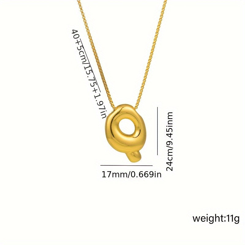 Initial Letter Necklace – 3D Pendant, Stainless Steel Chain