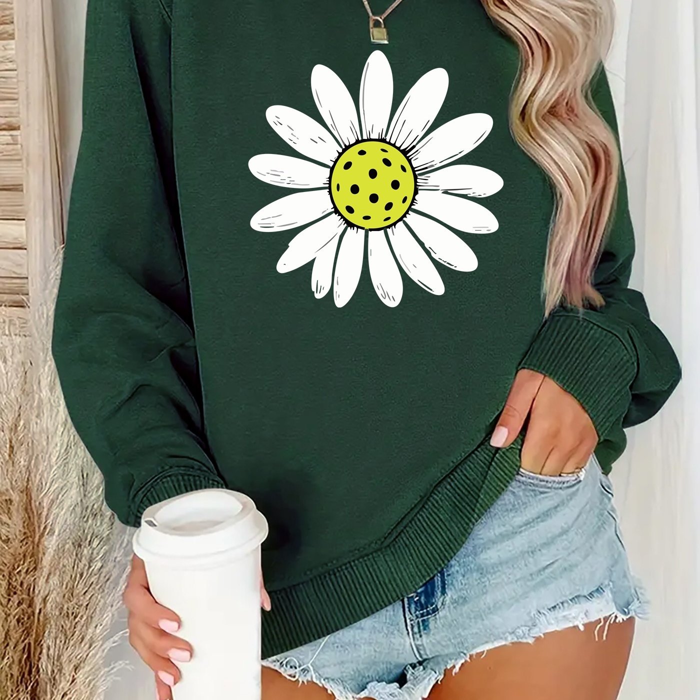 Women’s Floral Round Neck Sweatshirt