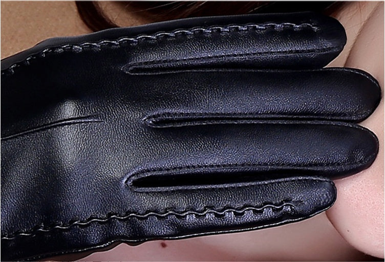 Fashionable Ladies Thick Warm Leather Gloves - Infinity Beautiful Boutique