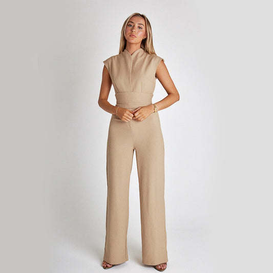 Infinity Beautiful Elegant Sleeveless Jumpsuit – V-Neck, Wide-Leg Summer Style S, M, L, XL, XXL, 3XL, 4XL, 5XL - Infinity Beautiful Boutique