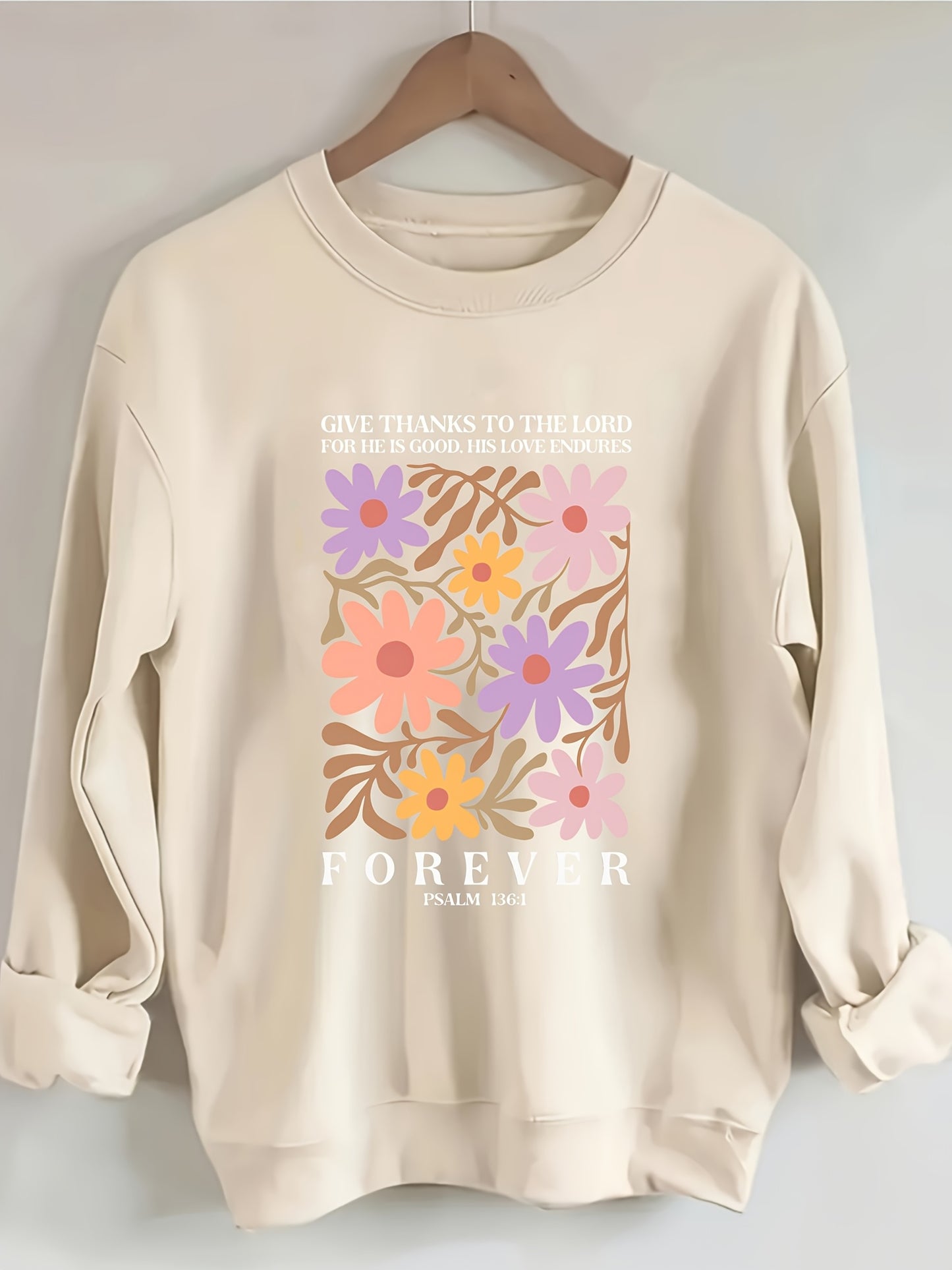 Women’s Psalm 136:1 Faith Hoodie – Soft Casual Wear