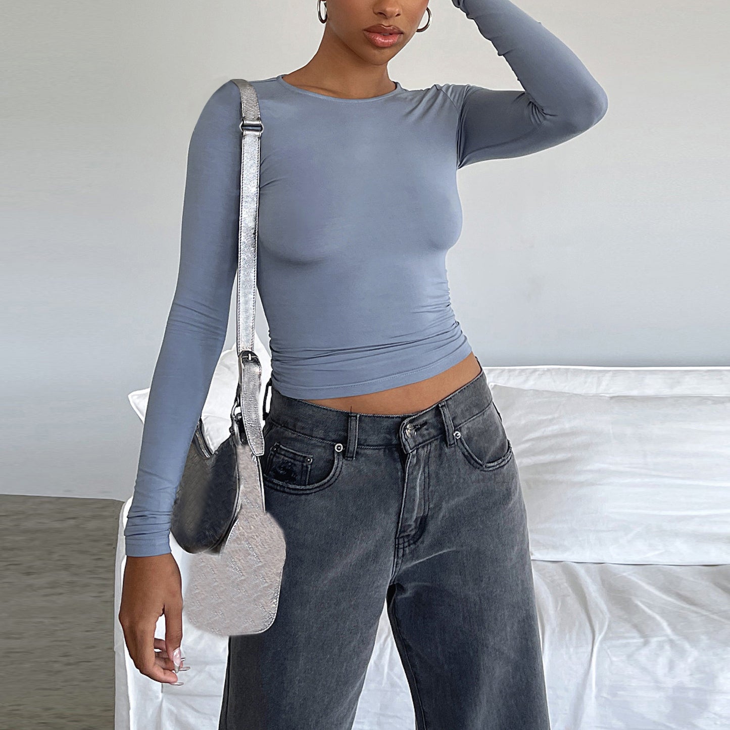 Infinity Beautiful Slim Fit Pullover – Solid Color Long-Sleeve Casual Top for Women - Infinity Beautiful Boutique