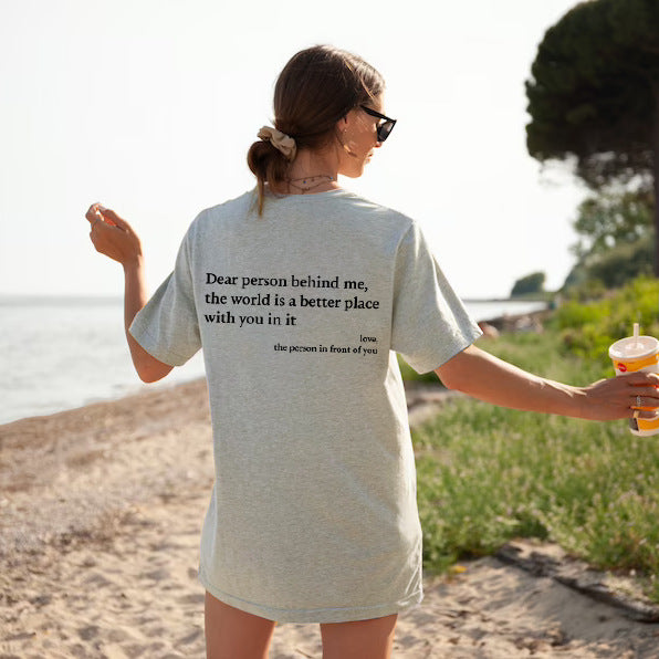 Beautiful Women’s Slogan T-Shirt – Round Neck Short Sleeve Letter Print Tee - Infinity Beautiful Boutique